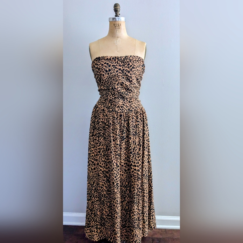 Universal Thread Strapless Leopard Print Maxi Dre… - image 1